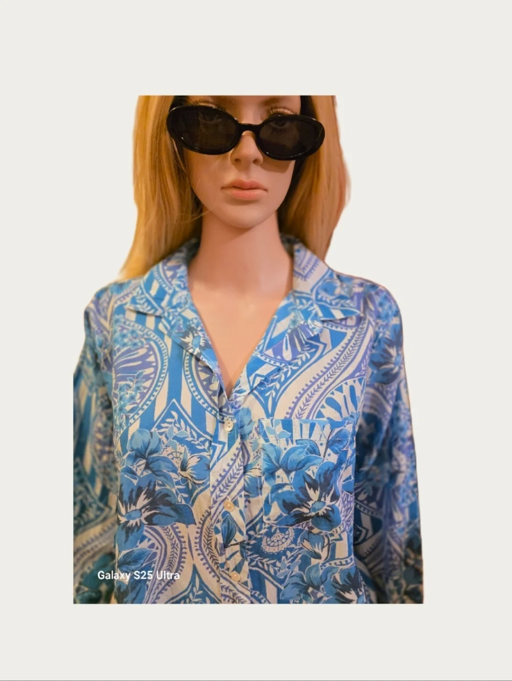 NWT Calypso St. Barth Islegance Resort Blue Paisley Cotton Blouse MSRP $328 - Picture 8 of 10